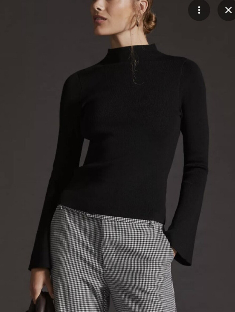 Maeve Bell Sleeve Mock Neck Sweater Ribbed Anthropologie